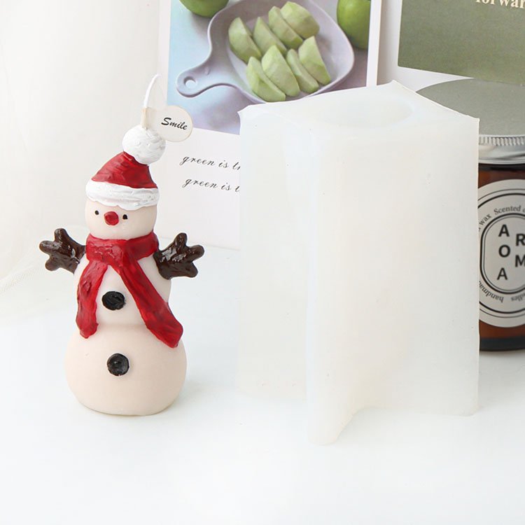 YS Christmas Snowman Series Silicone Candle Mold Christmas Gypsum Decorations Gift Casting Mould DIY Aromatherapy Candle Making