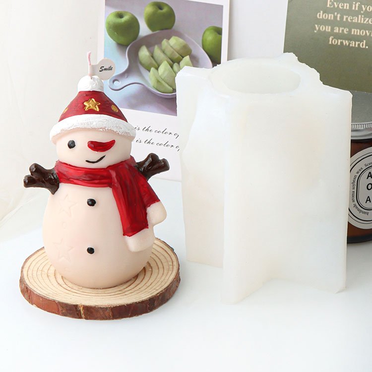 YS Christmas Snowman Series Silicone Candle Mold Christmas Gypsum Decorations Gift Casting Mould DIY Aromatherapy Candle Making