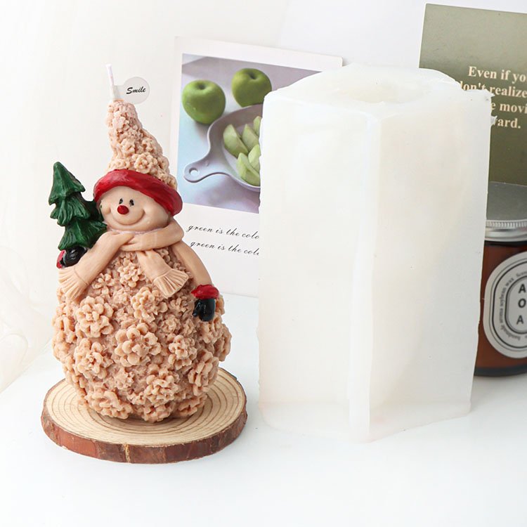 YS Christmas Snowman Series Silicone Candle Mold Christmas Gypsum Decorations Gift Casting Mould DIY Aromatherapy Candle Making