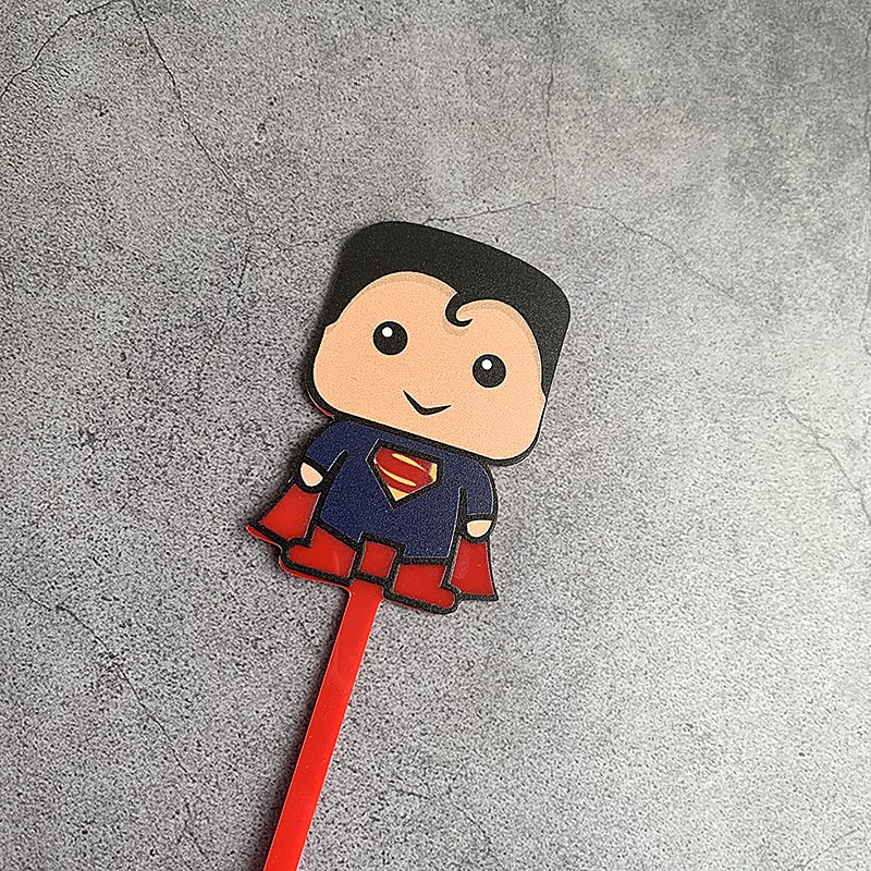 New Q edition Acrylic cake plate baking decoration mini Superman birthday