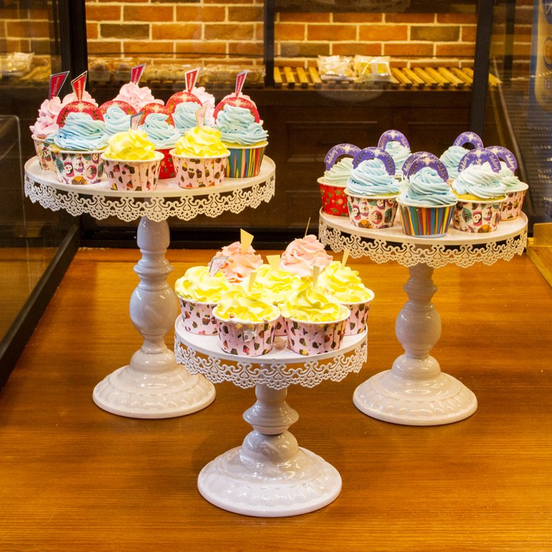 Festive & Party Supplies white gold metal cake stand/dessert plate/fruit plate for wedding decorations