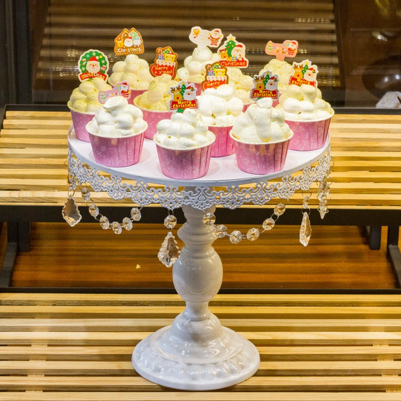 Festive & Party Supplies white gold metal cake stand/dessert plate/fruit plate for wedding decorations