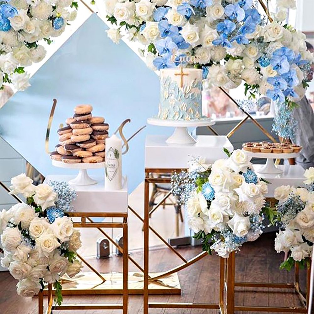 Stainless Steel Cake Stand Table Display New Style Gold Cake Plinth for Party Dessert or Wedding Boxed Packaging