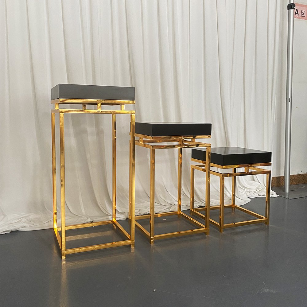 Stainless Steel Cake Stand Table Display New Style Gold Cake Plinth for Party Dessert or Wedding Boxed Packaging