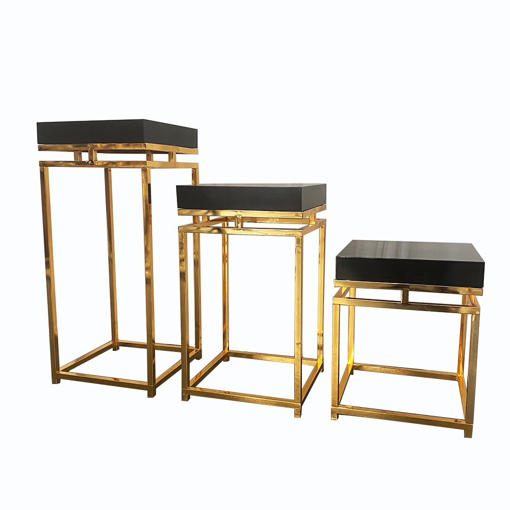Stainless Steel Cake Stand Table Display New Style Gold Cake Plinth for Party Dessert or Wedding Boxed Packaging