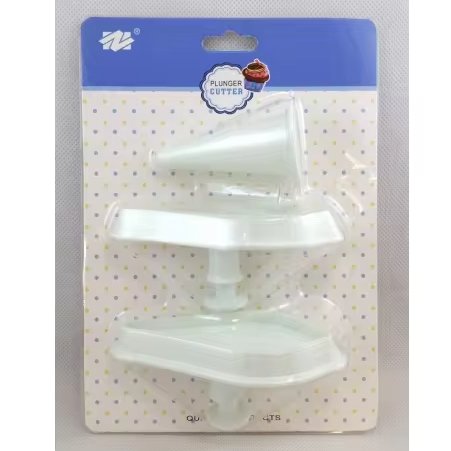 ZN2146# Cookies/Fondant Plunger Cutter Punch Set 3Pcs Silicone Leaves Mold for Baking Pastry Tools for Cakes Tray Mat Included