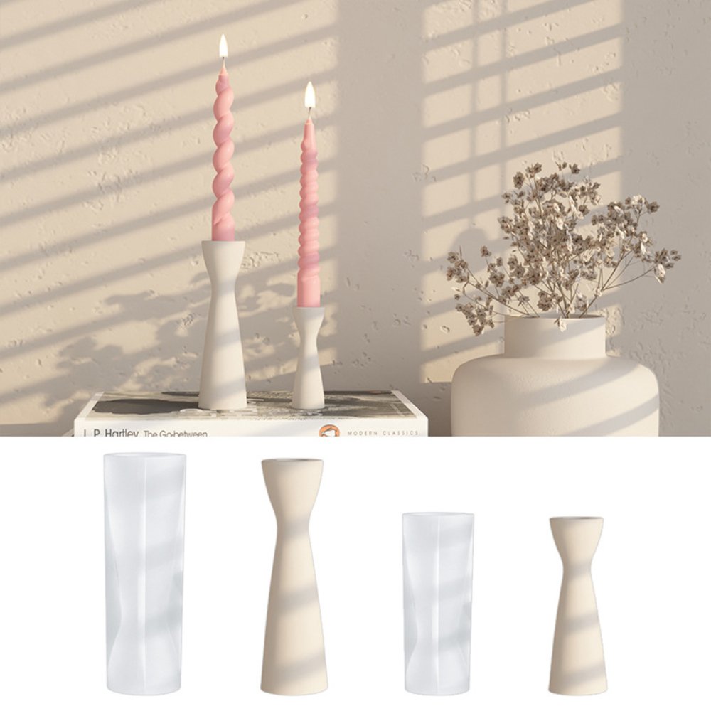 Large Size Cake Decor Tool DIY Candle Holder Vase Silicone Mold Wax Candle Custom Mold 3D Geometry Office Gift Candle Wax Moulds