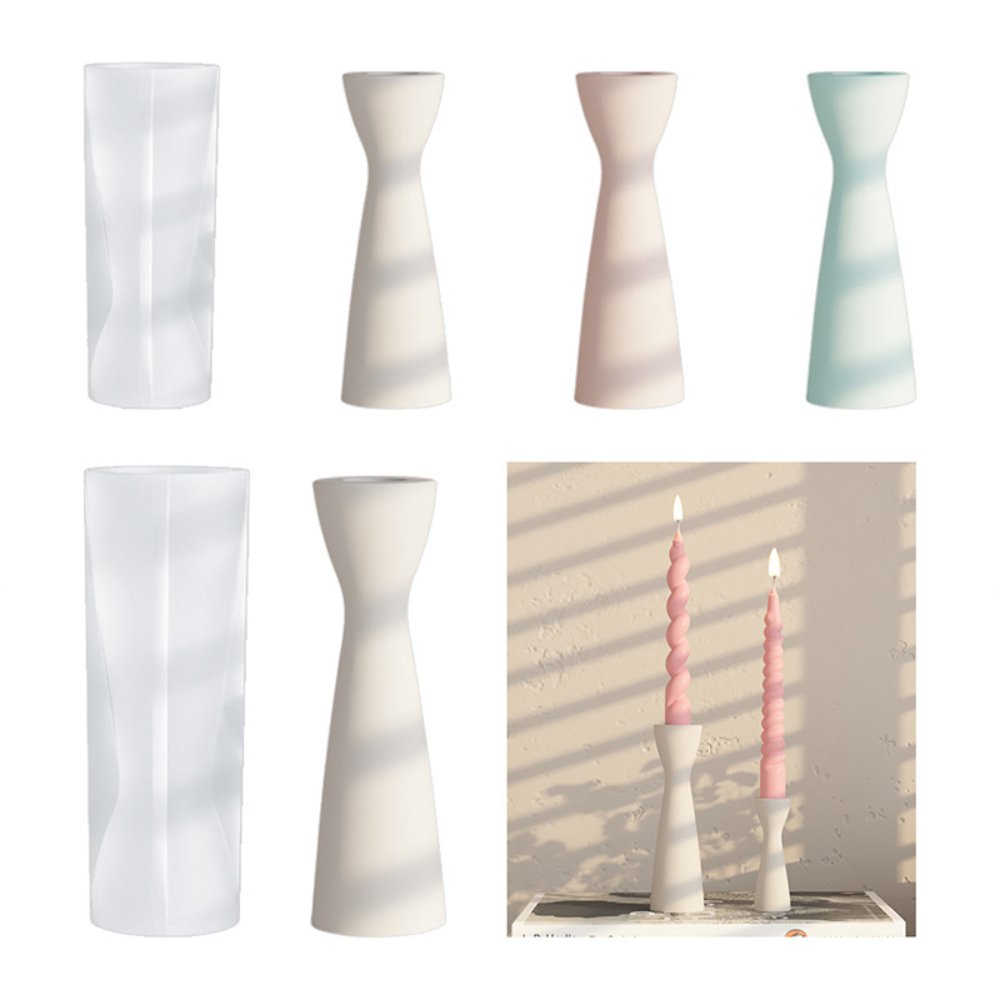 Large Size Cake Decor Tool DIY Candle Holder Vase Silicone Mold Wax Candle Custom Mold 3D Geometry Office Gift Candle Wax Moulds
