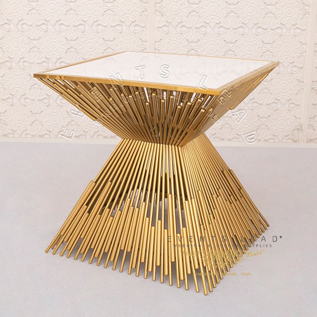 Luxury Modern Special Stainless Wedding Steel Tube Gold Cake Table
