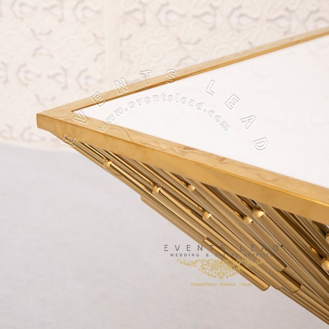 Luxury Modern Special Stainless Wedding Steel Tube Gold Cake Table