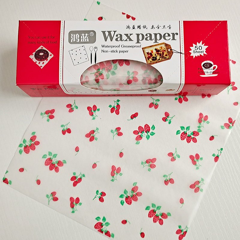 Wholesale Custom Wedding Birthday Party Supplies Food Grade Meat Bread Cake Waxed Coated Wrapping Paper Bag Printed Wax Paper
