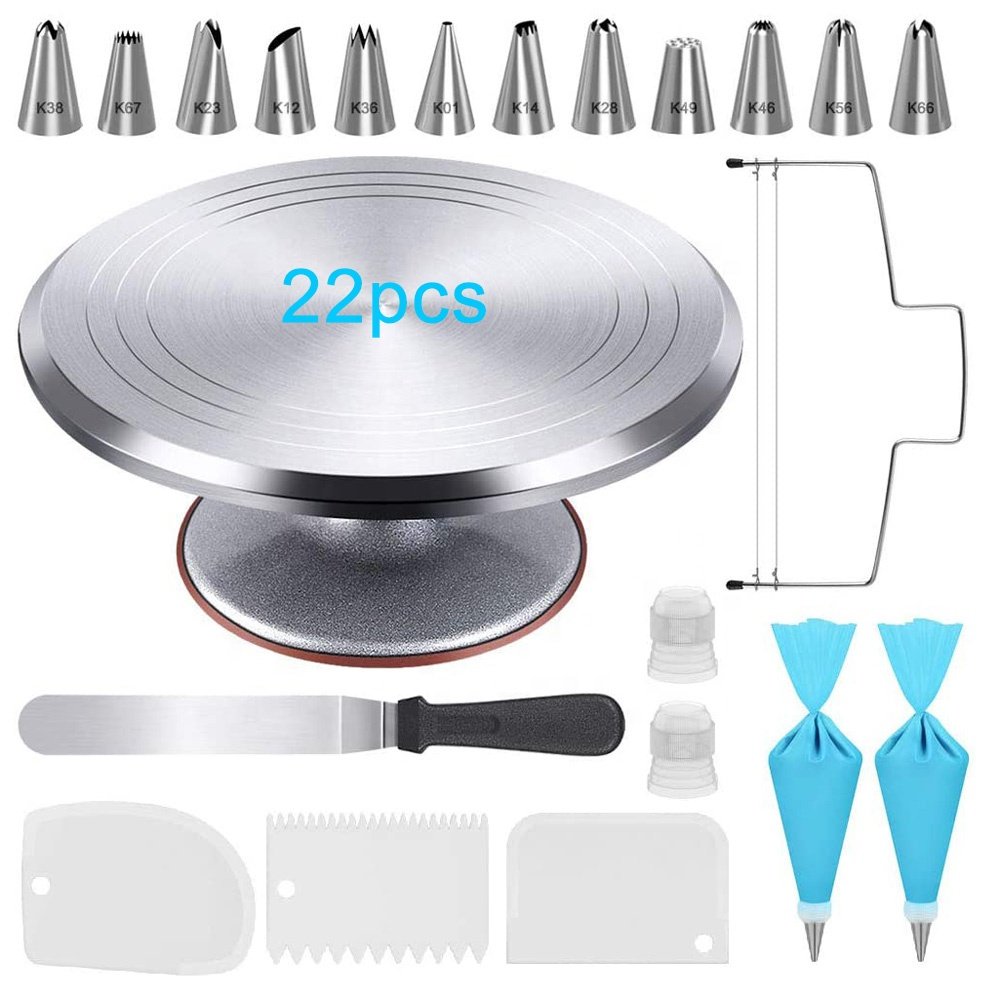 Customizable Cake Decorating Supplies Tool Kit Cake Baking Decorating Accessories Tool Set With Cake Turntable