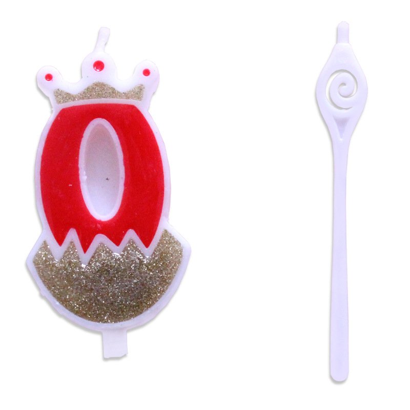 Fashion 10pcs/box Number Birthday Candle Cake Topper Set 0~9 Red Crown Number Candle Cupcake Decoration Cake Decorating Supplies