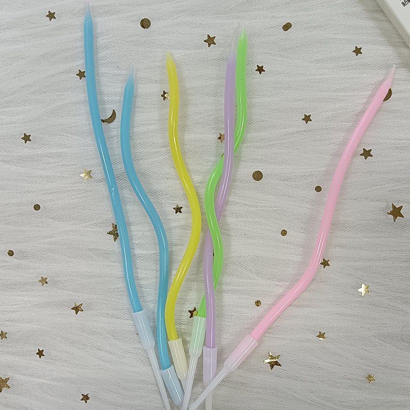 Party Supplies Multi color Spiral Happy Birthday Cake Candle Golden Candles Cake Decorating supplies