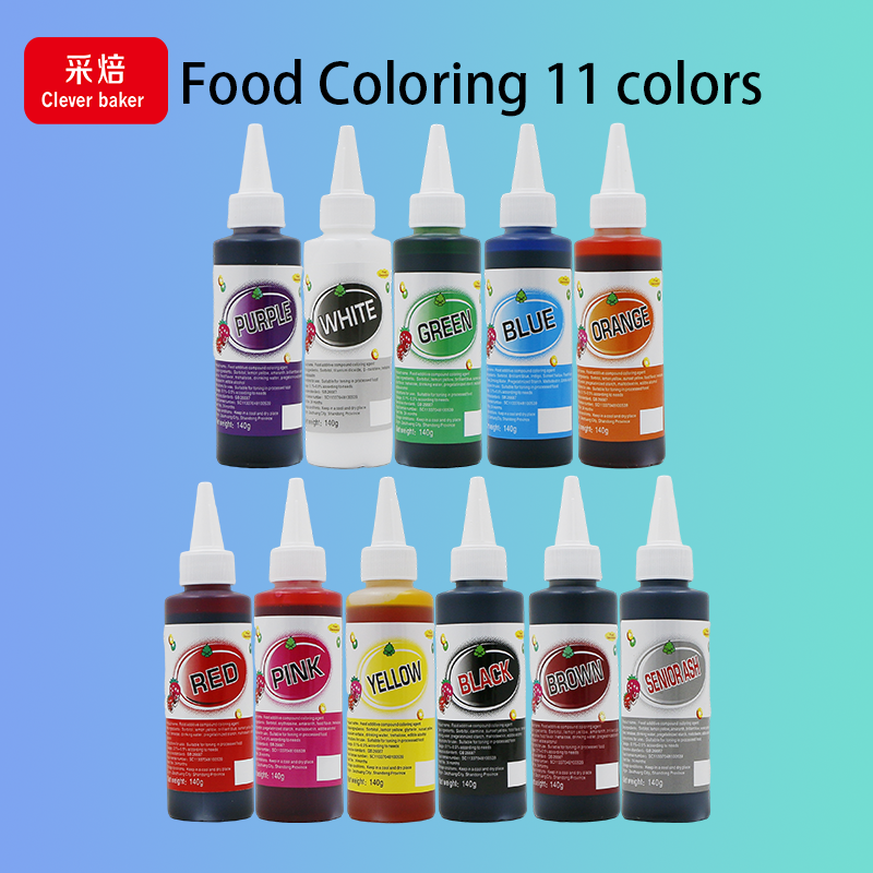 Factory Sale 140g Red Edible Food Dye Liquid Halal Food Coloring for Cake Decoration Bottle Packaging