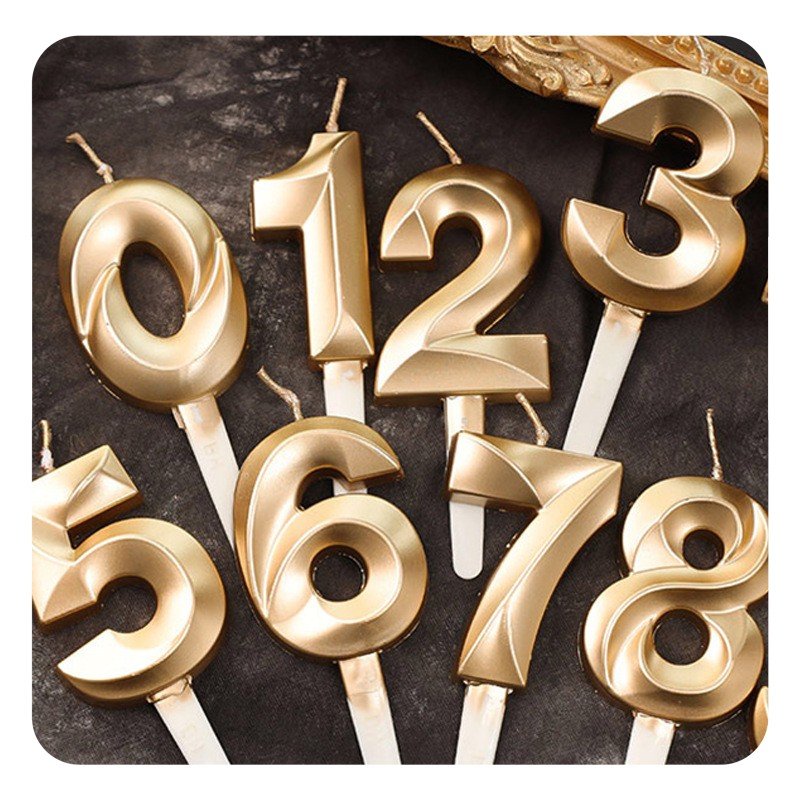 New Arrivals gold diamond digital 0-9 cake candle for Wedding Birthday Babyshower DIY cake candle atmosphere props number candle