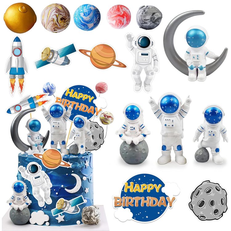Outer Space Party Supplies Galaxy Cake Topper Decor for Birthday Party Cake Decoration