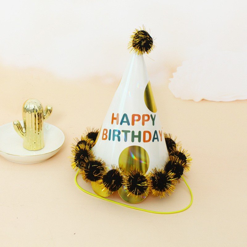 Wholesale Happy Birthday Paper Hats Prince Princess Crown Paper Cap Party Decorations Happy Birthday Hat Paper Cake Party Hat