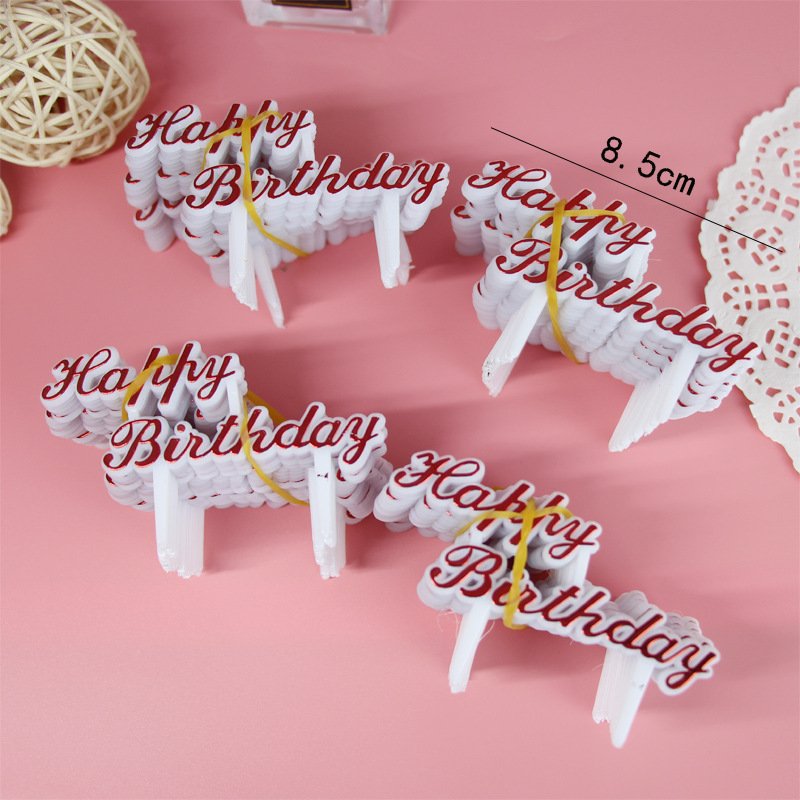 100pcs Happy Birthday Cake Toppers Color Plastic Happy Birthday English Letters Cake Decoration Supplies Baking Decor Wholesale