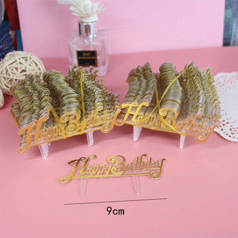 100pcs Happy Birthday Cake Toppers Color Plastic Happy Birthday English Letters Cake Decoration Supplies Baking Decor Wholesale