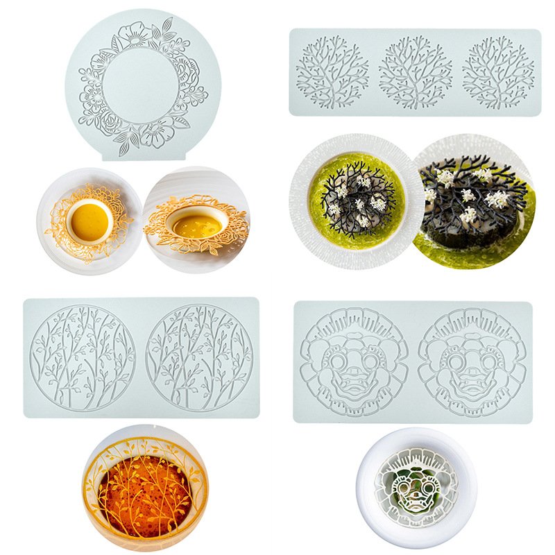 Early Riser Lace Mat Fondant Mold Cake Dessert Molecular Gastronomy Decorating tools Food Grade silicone Mould
