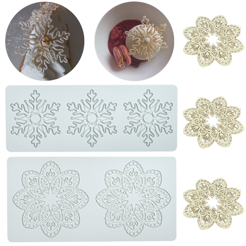 Early Riser Lace Mat Fondant Mold Cake Dessert Molecular Gastronomy Decorating tools Food Grade silicone Mould