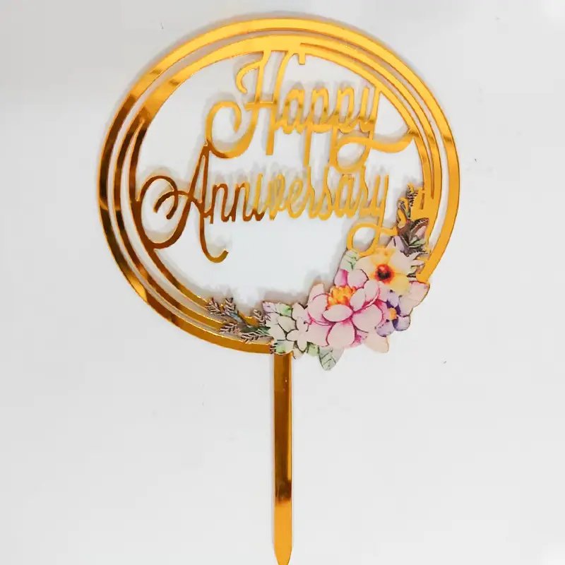 Happy Birthday Cake Topper Glitter Paper Cupcake Dessert Decor Supplies