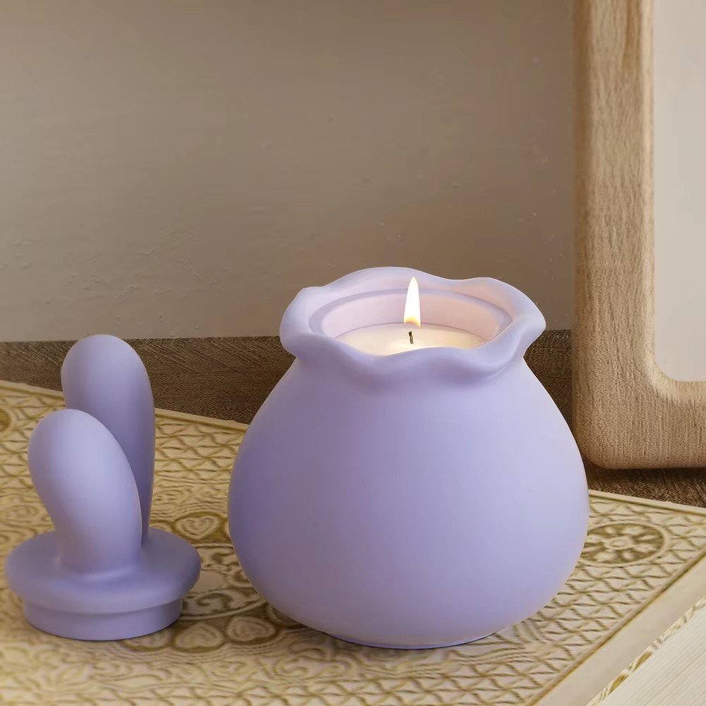 Easy Demold Rabbit Cover Silicone Molds DIY Candle Holder Bunny Ear Cup Resin Storage Gift Box Food Compliant Cake Tool Bag