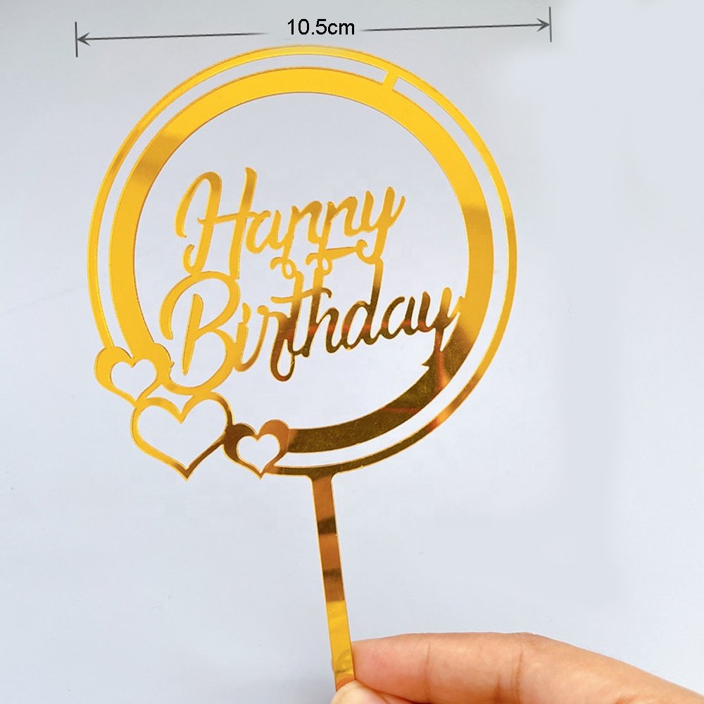 Happy Birthday Acrylic Crown Cake Decoration Topper Toppers for Kids Happy Birthday Party Cake Decor Supplies