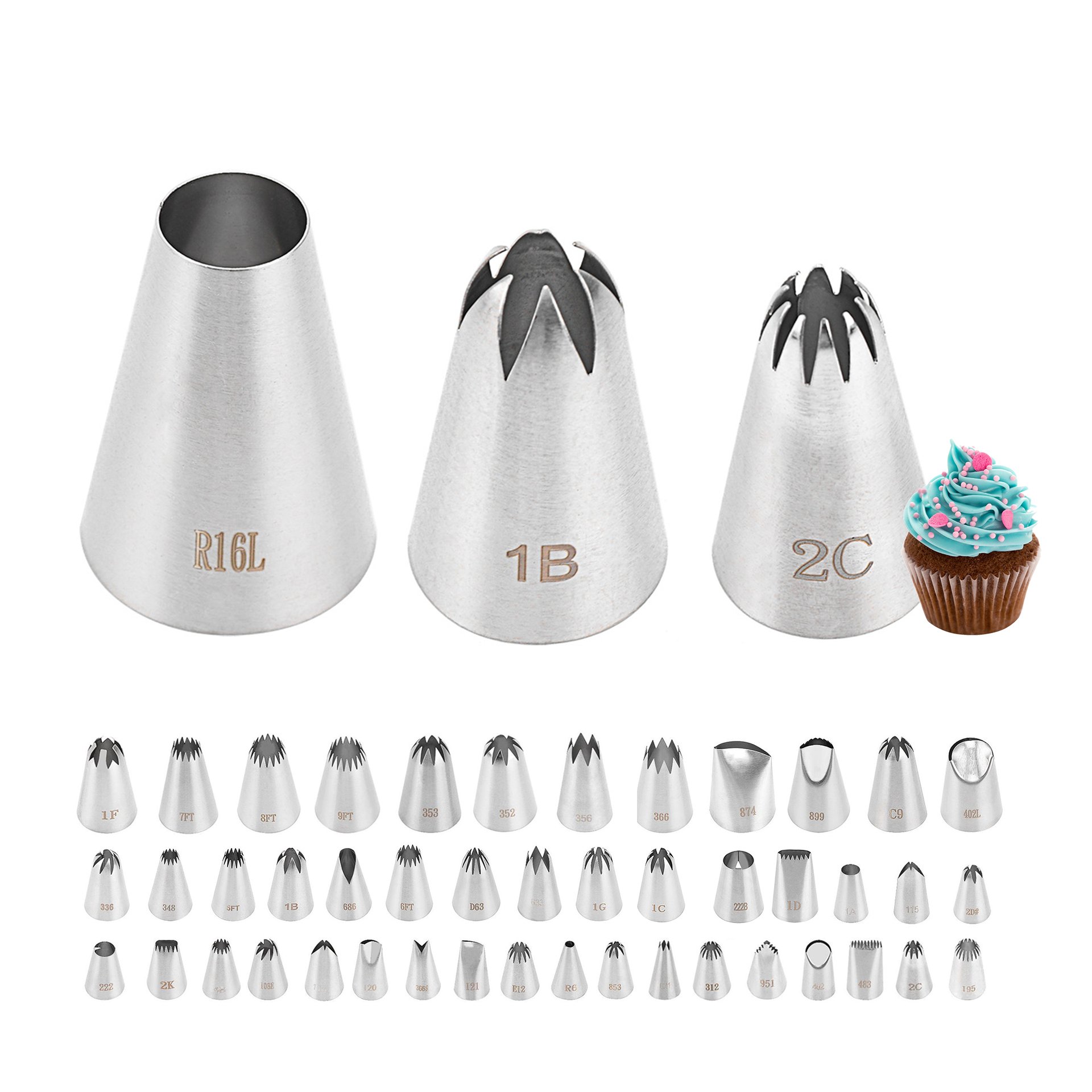Wholesale 304 Stainless Steel Russian Piping Nozzle Baking Pastry Decorating Supplies Cake Nozzles Tools