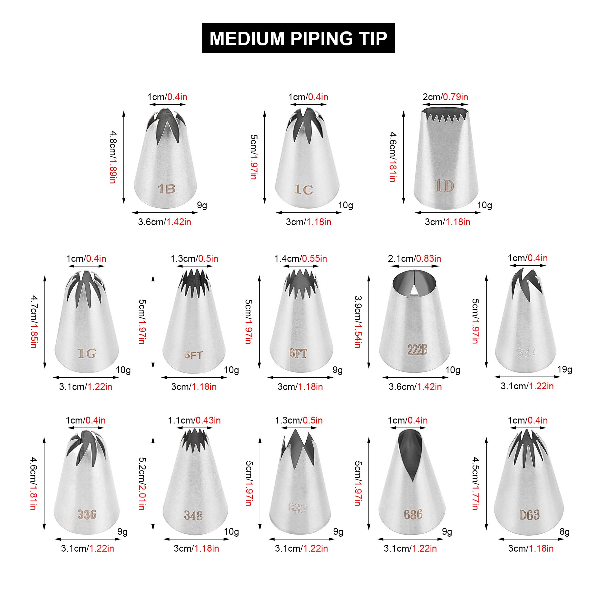 Wholesale 304 Stainless Steel Russian Piping Nozzle Baking Pastry Decorating Supplies Cake Nozzles Tools