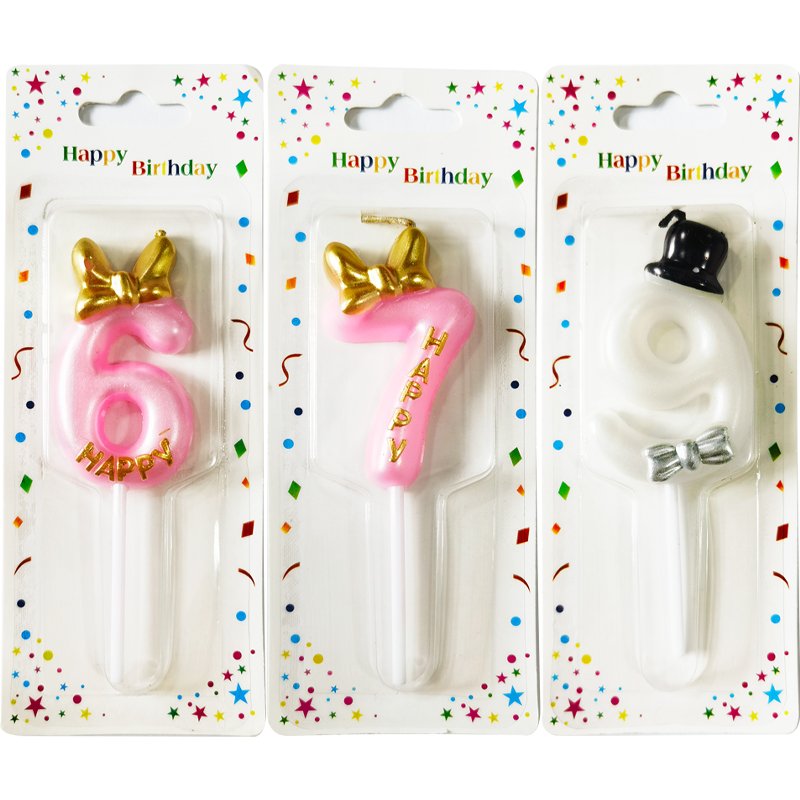 Digital birthday candle children's first birthday cake decoration ornaments creative romantic flame bow cute plug-in