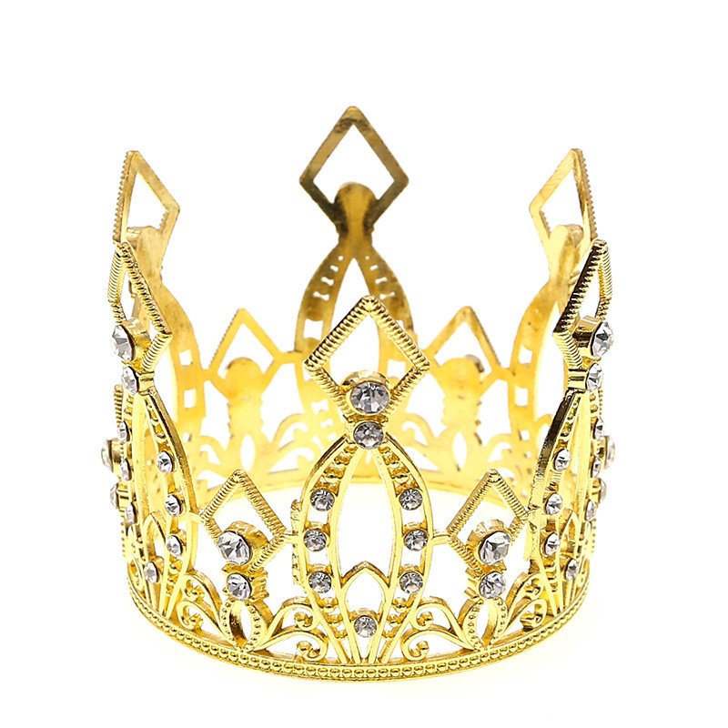 Alloy pearl trumpet cake decoration crown birthday party baking ornament children crown bouquet accessories floral materials