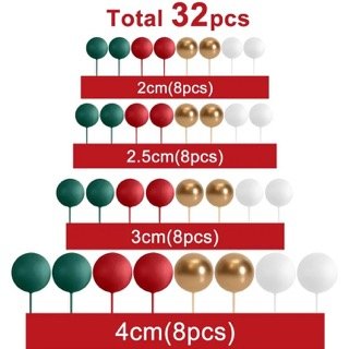 Cake Topper Mini Balloons Decorations for Birthday Cake Decorating and Christmas Party Red Green Gold white matte ball