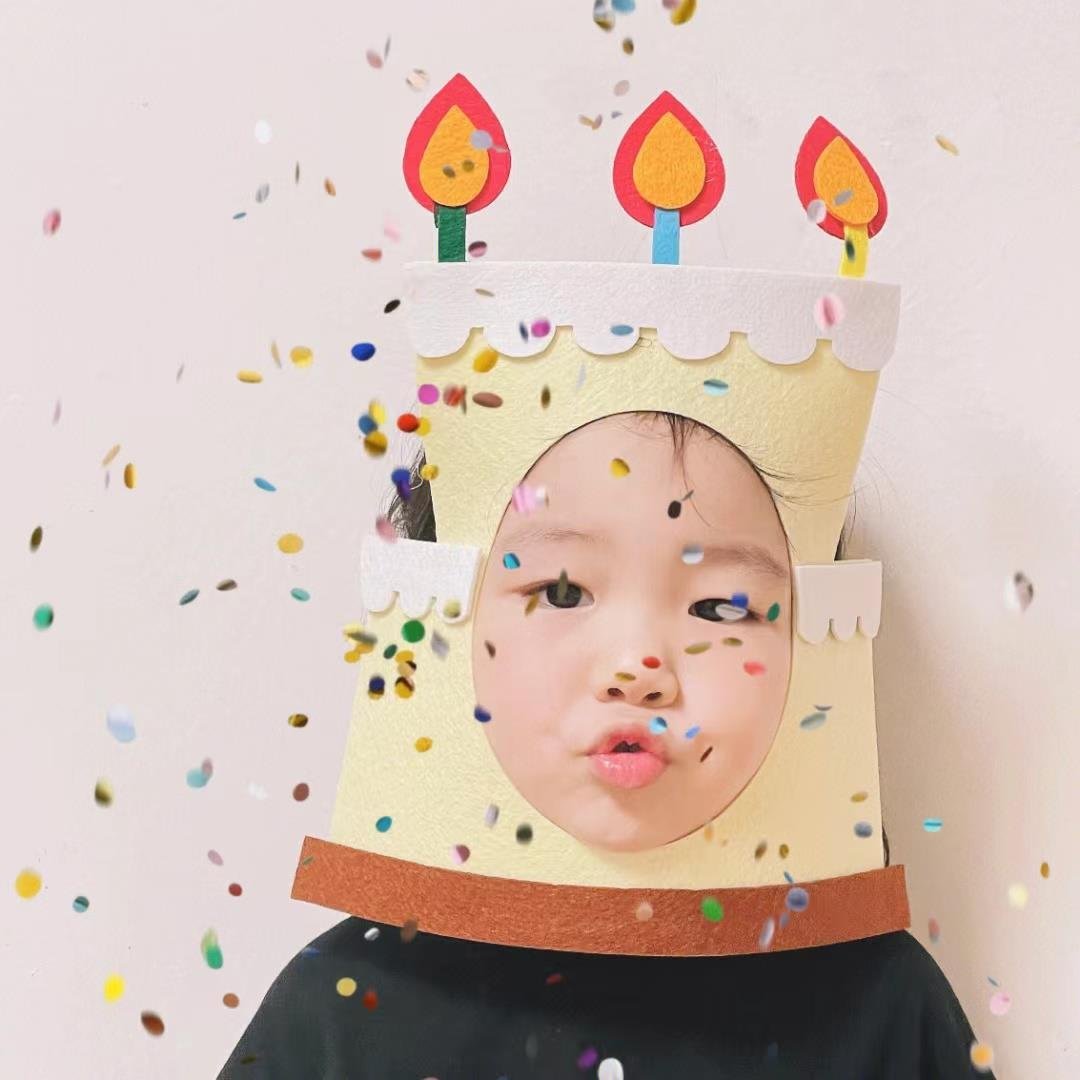 Wholesale Ins Style Creative Cake Hat Funny Party Decoration Props Birthday Party Mask Head Cover Kids Birthday Party Decor