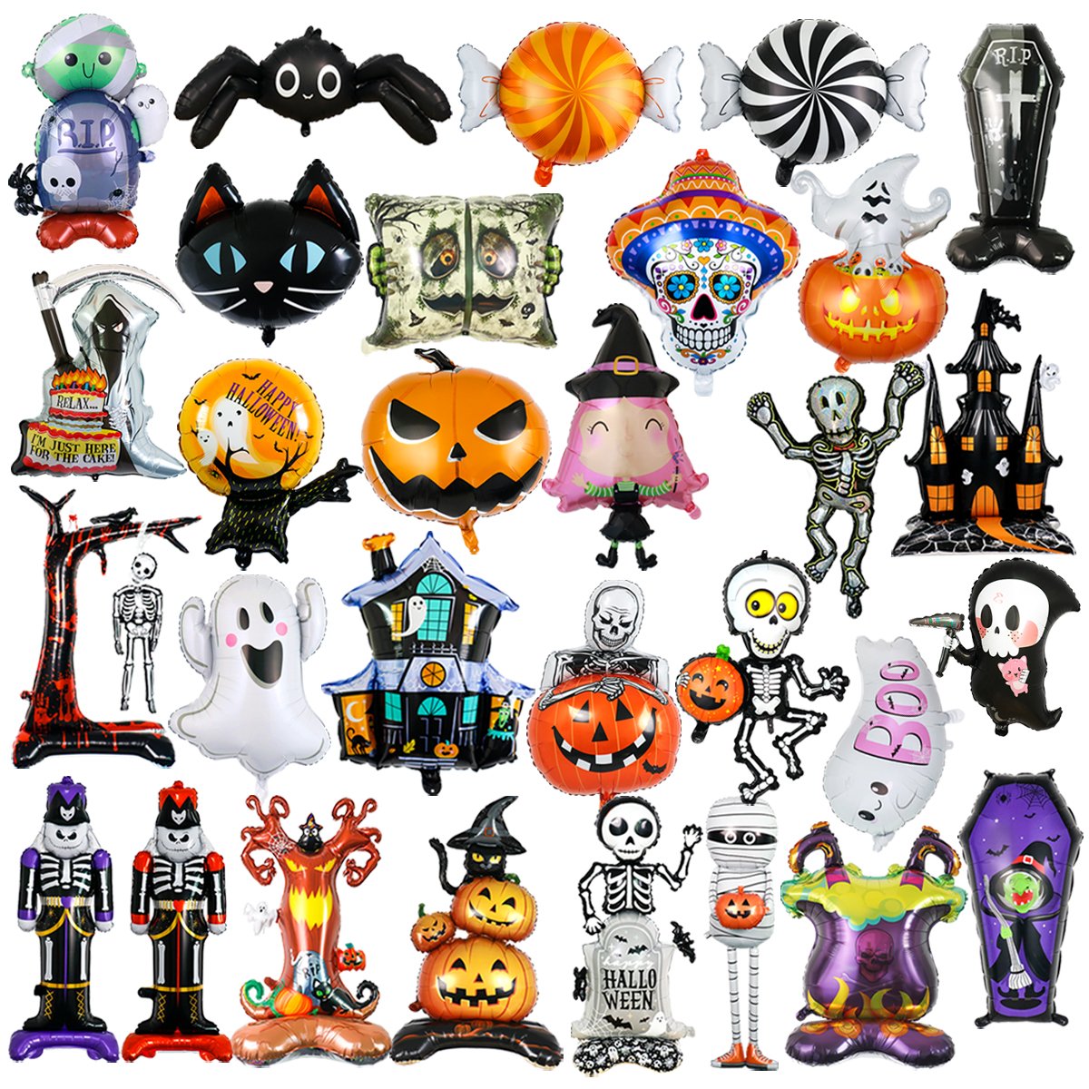 Halloween Foil Balloon Ghost Festival Terror Head Pumpkin Halloween Theme Party Balloons Decoration Supplies Balloons Ghost Toys