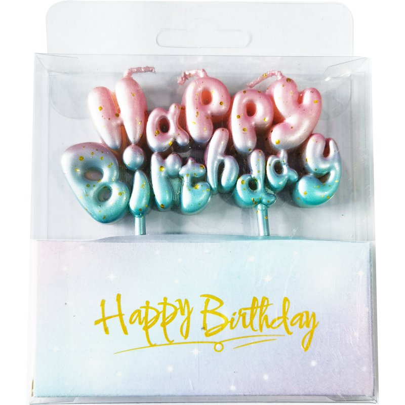 Pink Blue Purple Ins Wind Galaxy Gradient Decorative Candles for Birthday Party Glitter Number 0-9 Father's Day Celebration