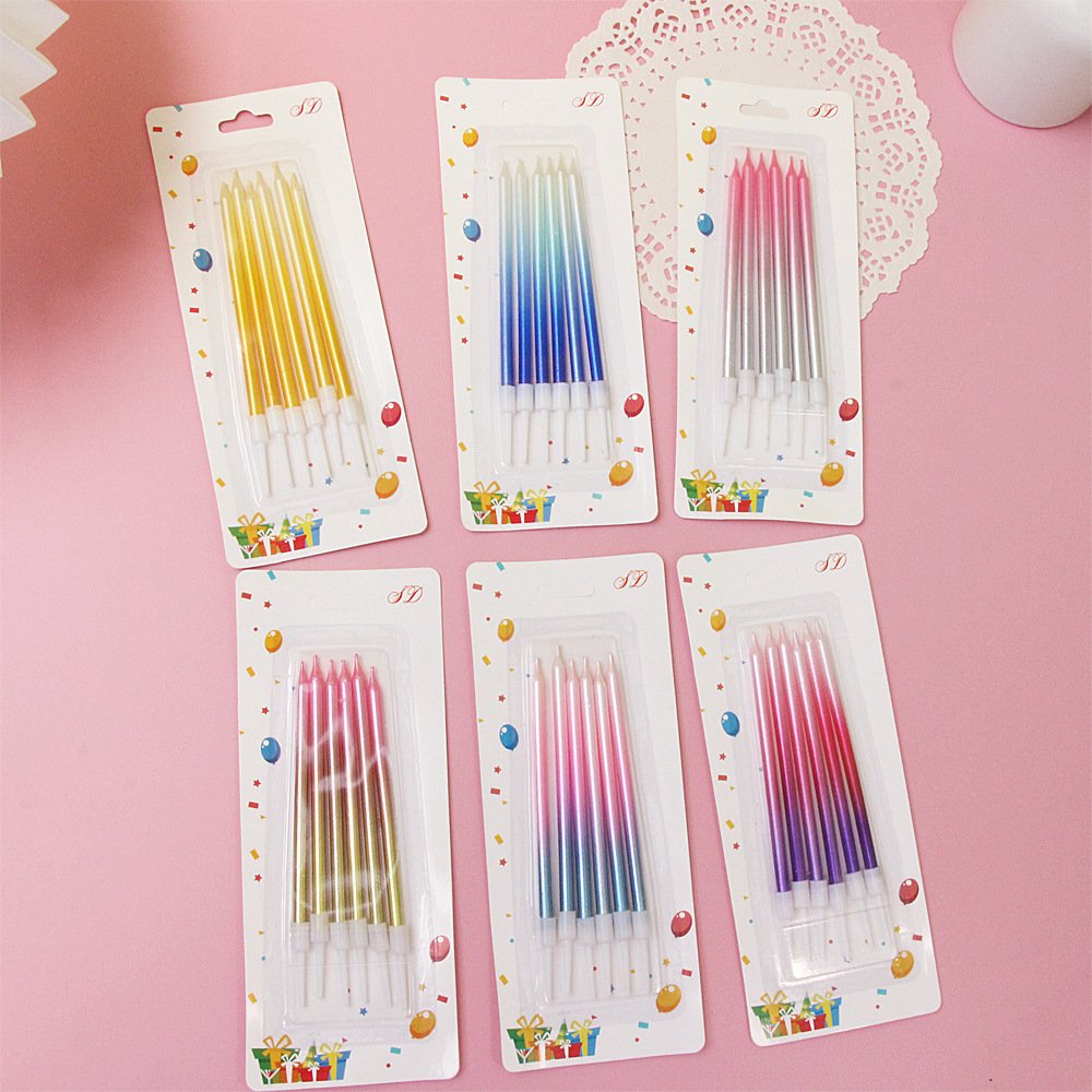 Hot Selling Dual Color Candle Candles Rainbow Gradient Colors Birthday Candles Cake Decorations Birthday Party Supplies