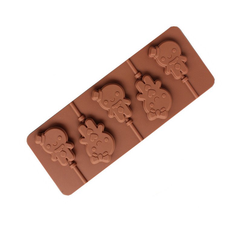 920 5 cavity cute baby shape lollipop mold hard candy cake tool kitchen supplies baking mold silicone mold wit withhout sticks