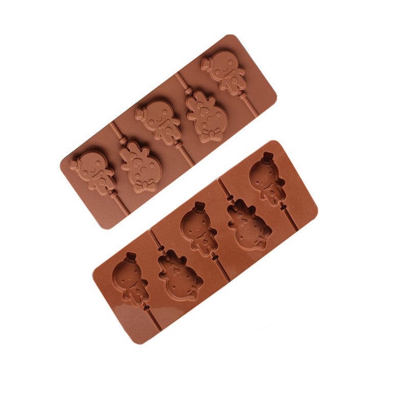 920 5 cavity cute baby shape lollipop mold hard candy cake tool kitchen supplies baking mold silicone mold wit withhout sticks
