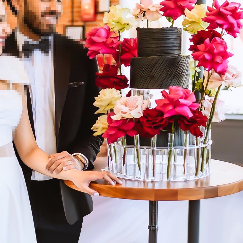 Gaojian Hot Selling Custom Wedding Acrylic Square Dessert Flower Stand Cake Stand For Wedding Party Decorations