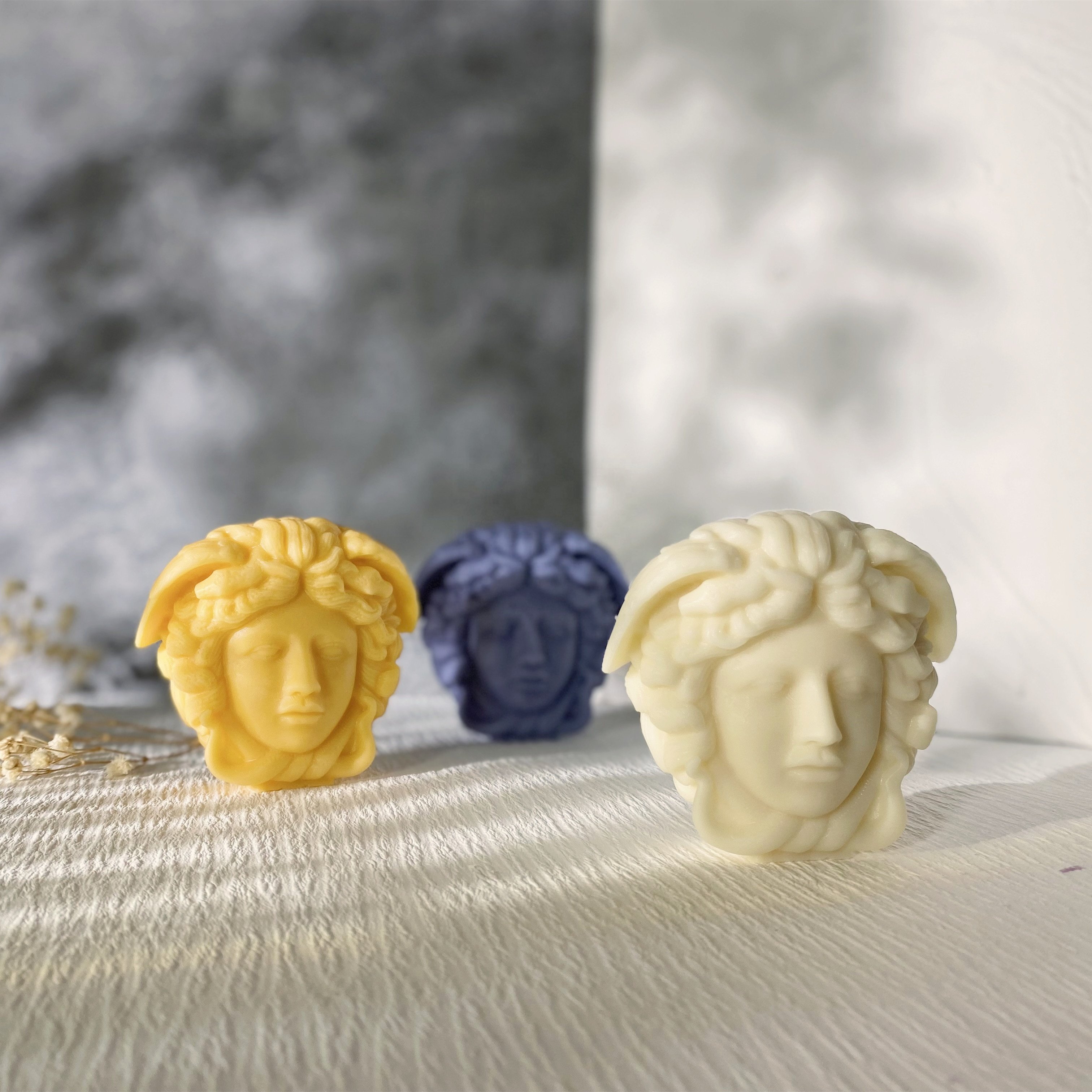 D-8136 Medusa Head Silicone Mold Candle Making Supplies Face Snake Hair Plaster Statue Crafts Make Tools Soy Wax Mould Ornament