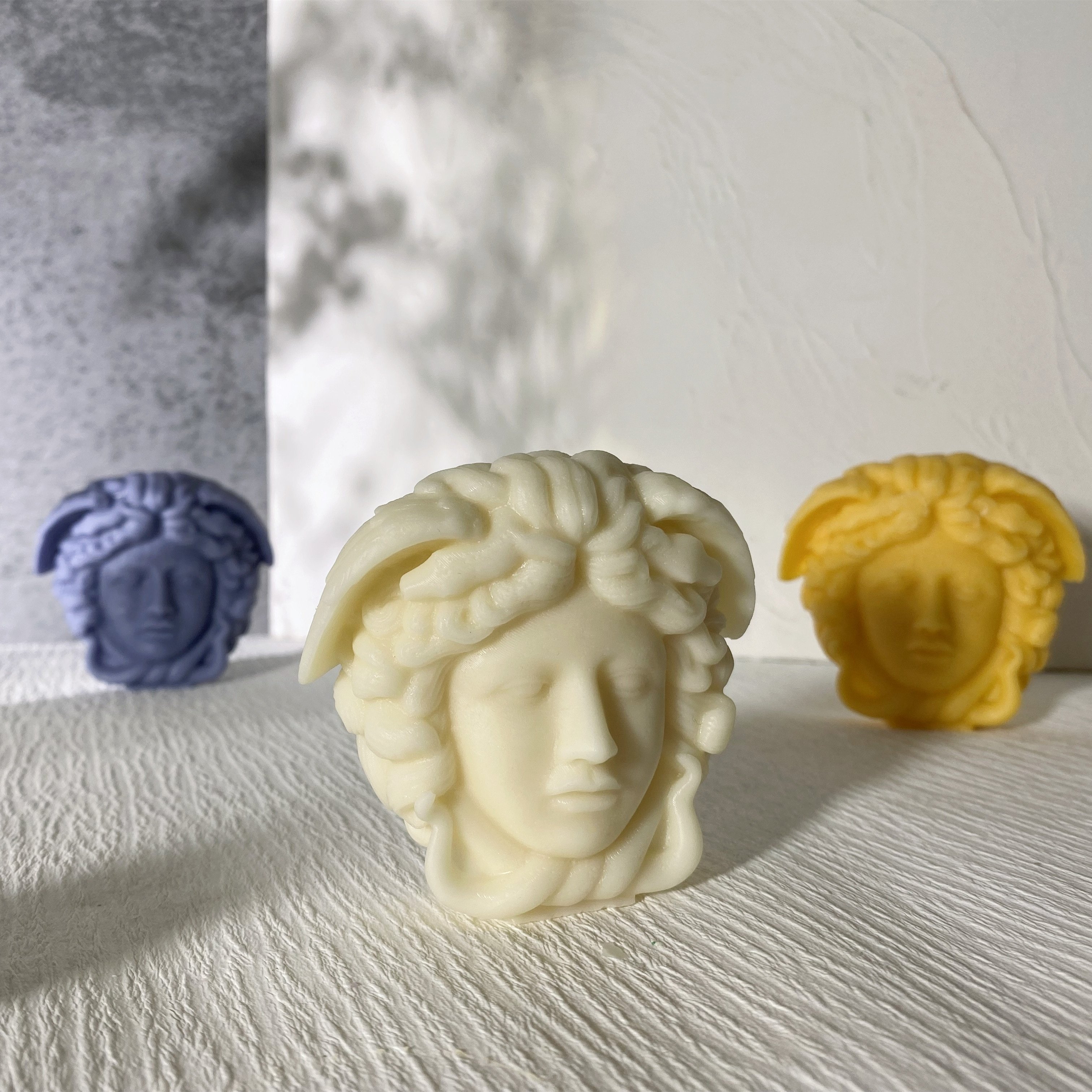 D-8136 Medusa Head Silicone Mold Candle Making Supplies Face Snake Hair Plaster Statue Crafts Make Tools Soy Wax Mould Ornament