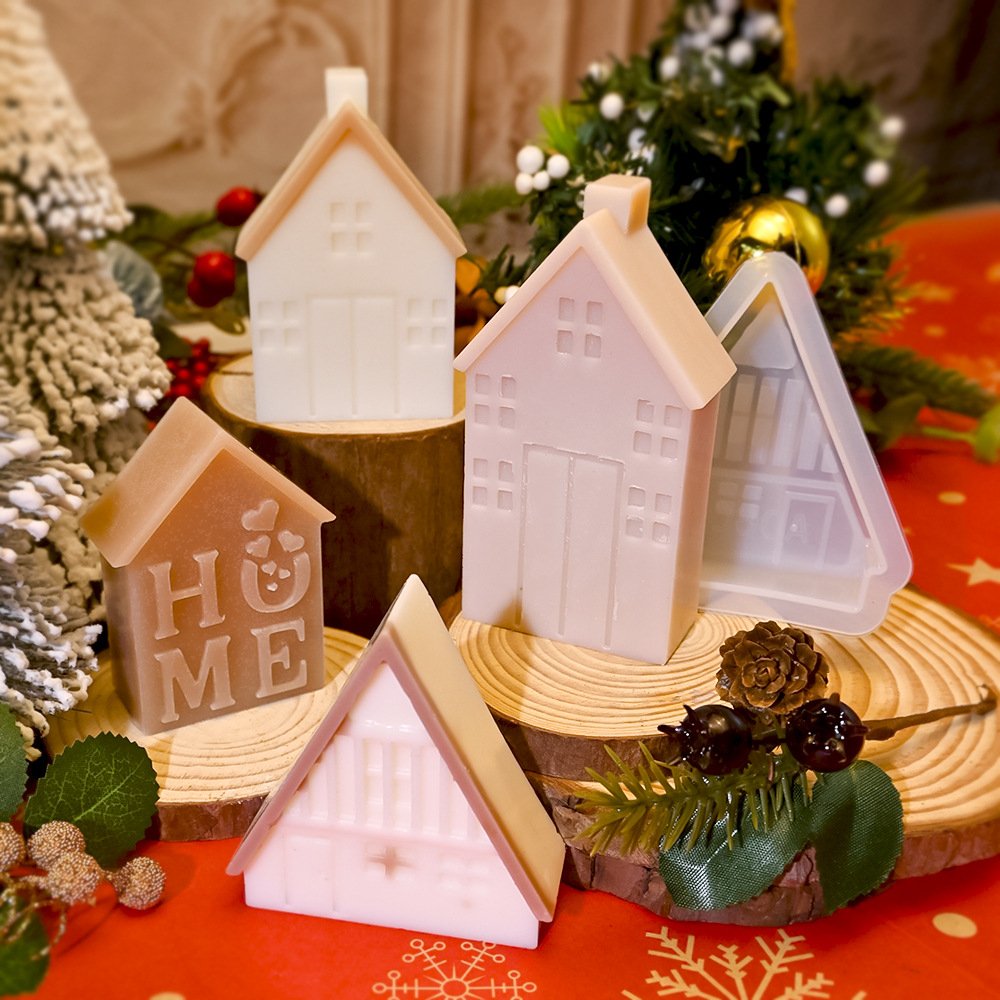V92 Christmas Decoration Christmas Tree Shape Scented Silicone Candle Mould Fragrance Aromatherapy Soy Wax Candles Mold
