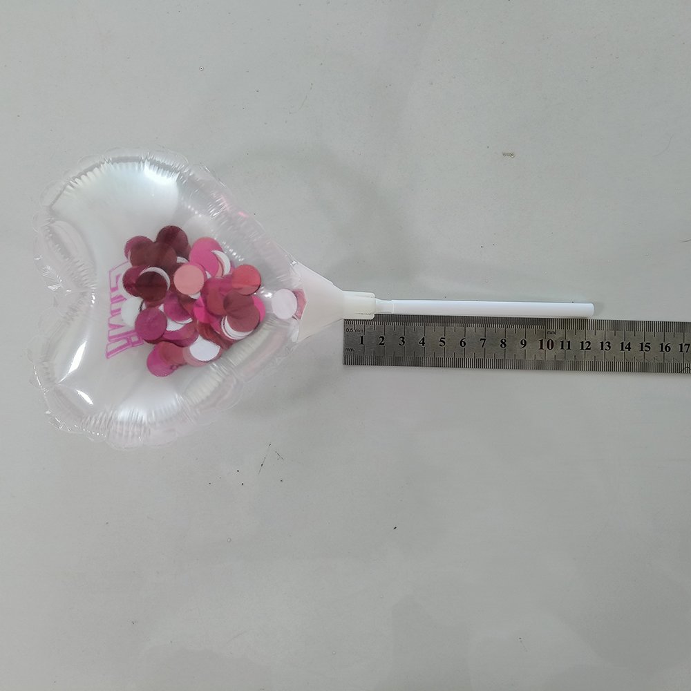 Factory wholesale mini size 5inch cake topper foil balloons hand holder stick mylar balloons for birthday party decoration