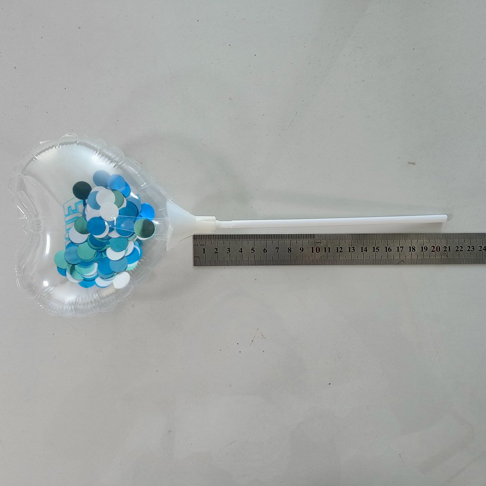 Factory wholesale mini size 5inch cake topper foil balloons hand holder stick mylar balloons for birthday party decoration