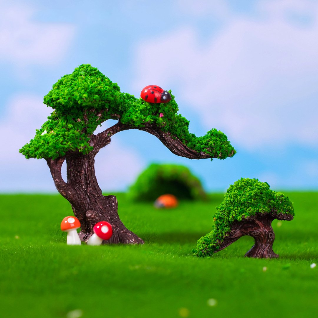 CP014 Cute Artificial Tree Resin Crafts Mini Micro Landscape Ornaments Miniatures Art Decor Accessories Table Home Decoration