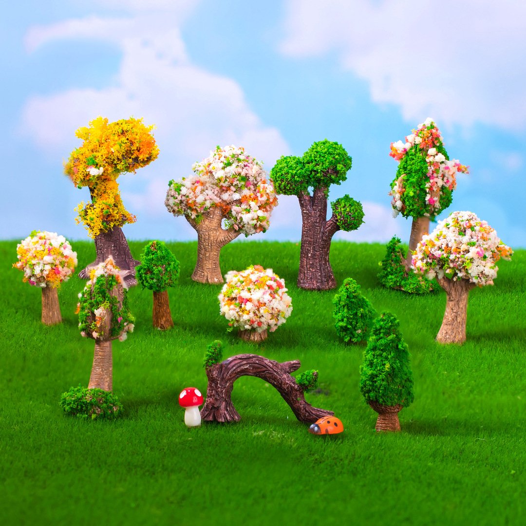 CP014 Cute Artificial Tree Resin Crafts Mini Micro Landscape Ornaments Miniatures Art Decor Accessories Table Home Decoration