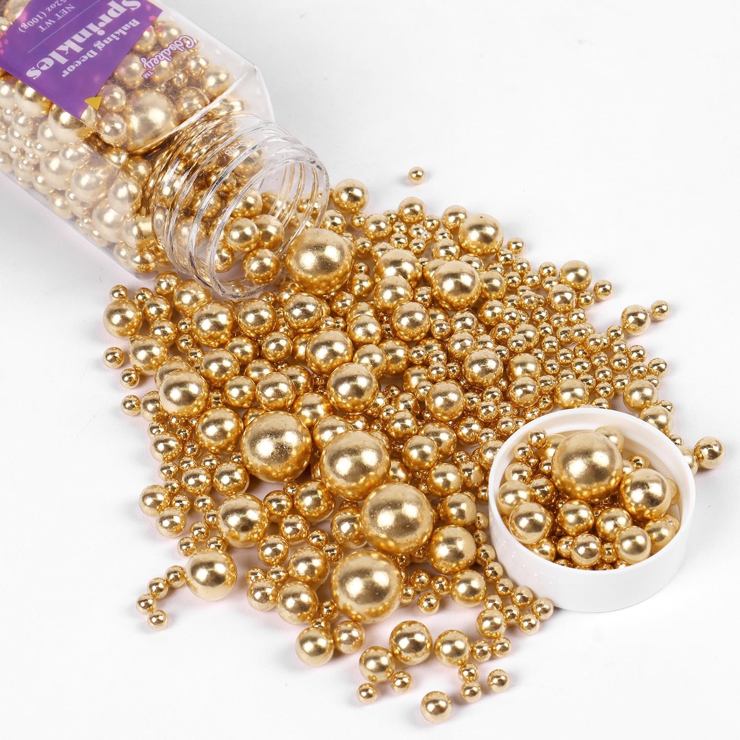 Hot sale Shiny Gold Sprinkle Pearl Sugar Candy Baking Cake Decorations cake beads Cooki Ice Cream cupcake sugar sprinkles