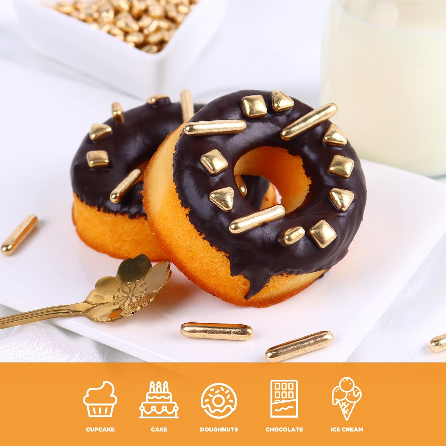 Hot sale Shiny Gold Sprinkle Pearl Sugar Candy Baking Cake Decorations cake beads Cooki Ice Cream cupcake sugar sprinkles